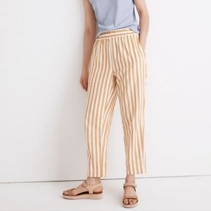 MADEWELL tapered Huston Pull-On Crop Pants in Stripe